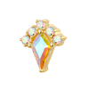 14K Solid Gold Kite shaped Threadless tops Piercing Jewelry 