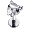Eternal Metal Leopard Head Threaded Top Piercing Jewelry