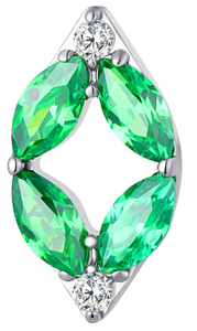 ASTM F136 Titanium Internally Threaded Top with Shinning 5A Green CZ