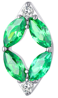 ASTM F136 Titanium Internally Threaded Top with Shinning 5A Green CZ