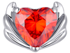ASTM F136 Titanium Internally Threaded Heart Top with Shinning 5A Red CZ