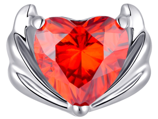 ASTM F136 Titanium Internally Threaded Heart Top with Shinning 5A Red CZ