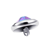 Eternal Metal G23 Titanium rainbow cubic zircon Internally Threaded Top piercing