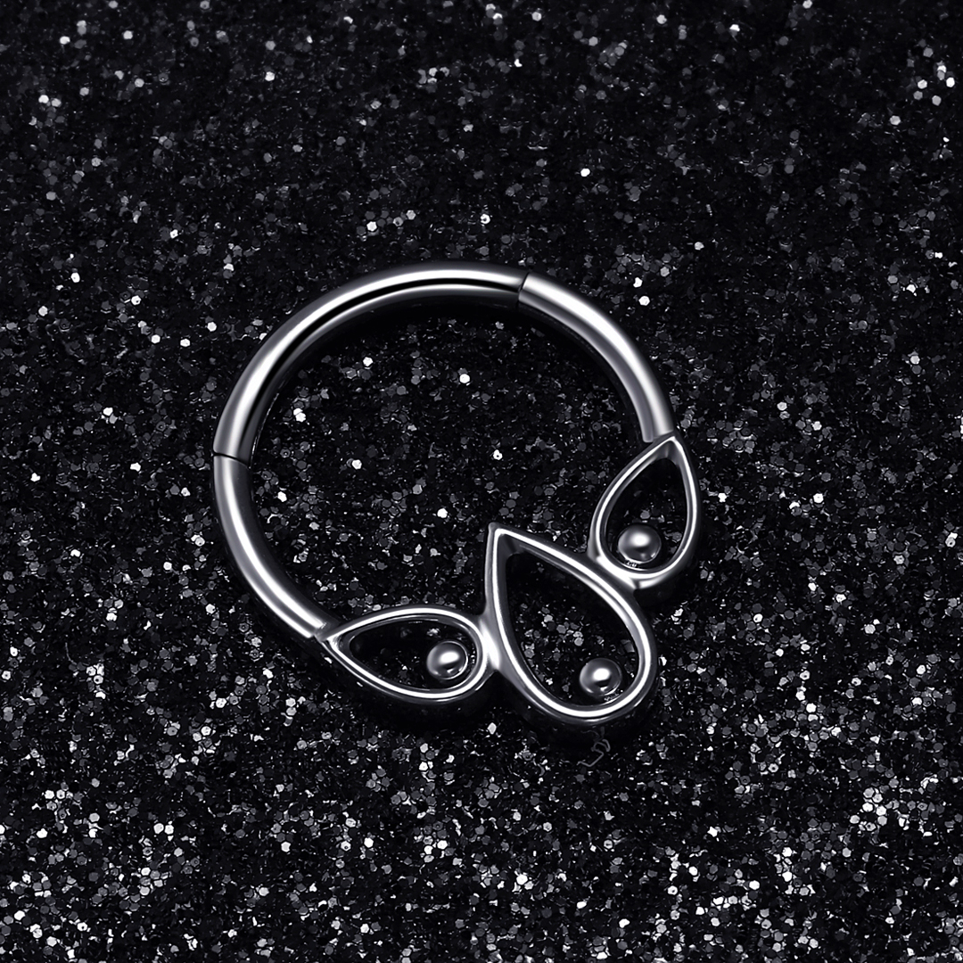 G23 Titanium Lotus Septum Clicker Hoop Ring Hinged Segment Nose Ring Earring Jewelry Titanium Piercing Jewelry