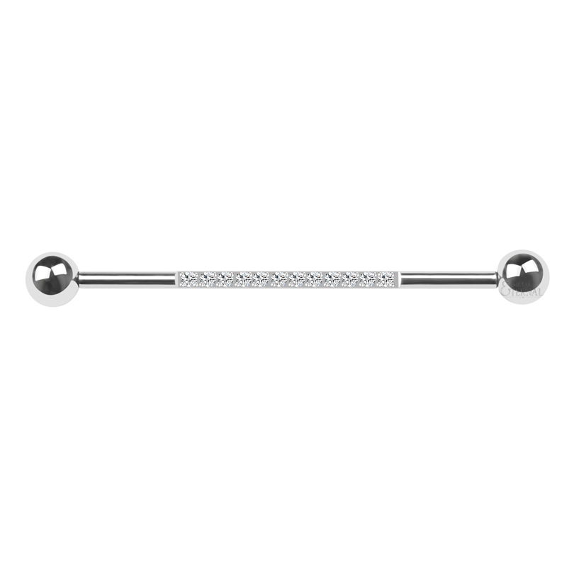 Titanium Internally Threaded CNC White Zirconia Industral Barbell Piercing