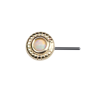 14K Gold Front Facing Opal Threadless Ends Piercing Jewelry