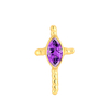 ASTM F136 Titanium Amethyst CZ Setting Cross Threadless Top Piercing Jewelry 