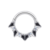 ASTM F136 Titanium Clicker Ring with Multiple Color Kite CZ Septum Daith Piercing