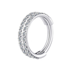 ASTM F136 Titanium Clicker Ring Double Cz Line Earring Piercing