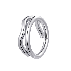 Eternal Metal G23 Wave Shape Titanium Hinged Segment Ring
