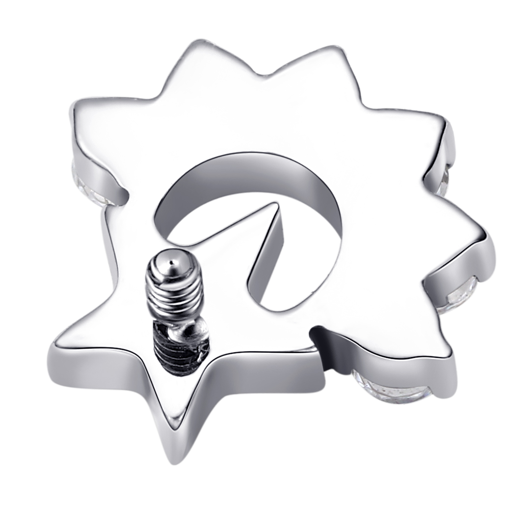 Eternal Metal Star Threaded Top Piercing Jewelry