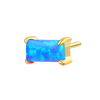 PVD gold ASTM F136 Titanium Rectangle Opal Stone Threadless Top Piercing Jewelry 