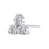 ASTM F136 Titanium Trintiy CZ Stones Threadless Top Piercing Jewelry 