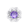 ASTM F136 Titanium Amethyst CZ Setting Flower Threadless Top Piercing Jewelry 