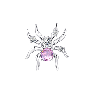 ASTM F136 Titanium Spider Shape Pink Zircon Threadless Top