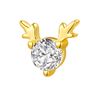 14K Solid Gold Elk Antler Shaped Threadless Tops Piercing Jewelry 