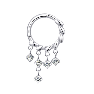 ASTM F136 Titanium Flower shaped Clicker ring Piercing Jewelry 