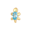 ASTM F136 Titanium Summer Sea Turtle Threadless Top with Shinning 5A Aqua CZ