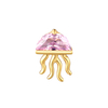 ASTM F136 Titanium Summer Jelly Fish Threadless Top with Shinning 5A Pink CZ